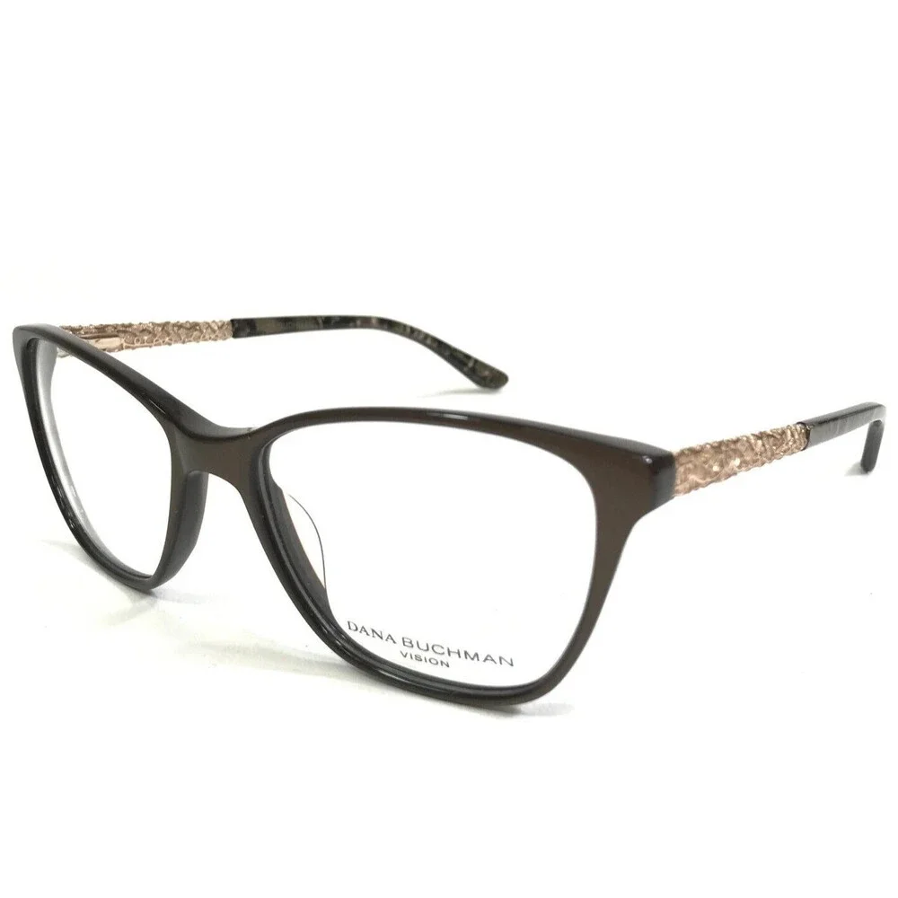 Dana Buchman Eyeglasses Frames Fauve BR Brown Gold Cat Eye 51-16-135